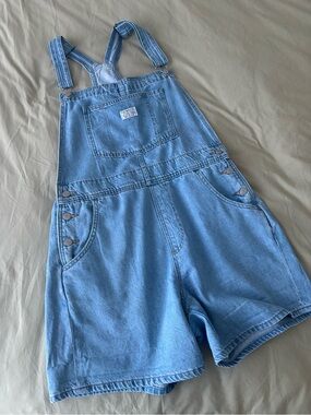 Levi's Light Blue Denim Short Overalls
